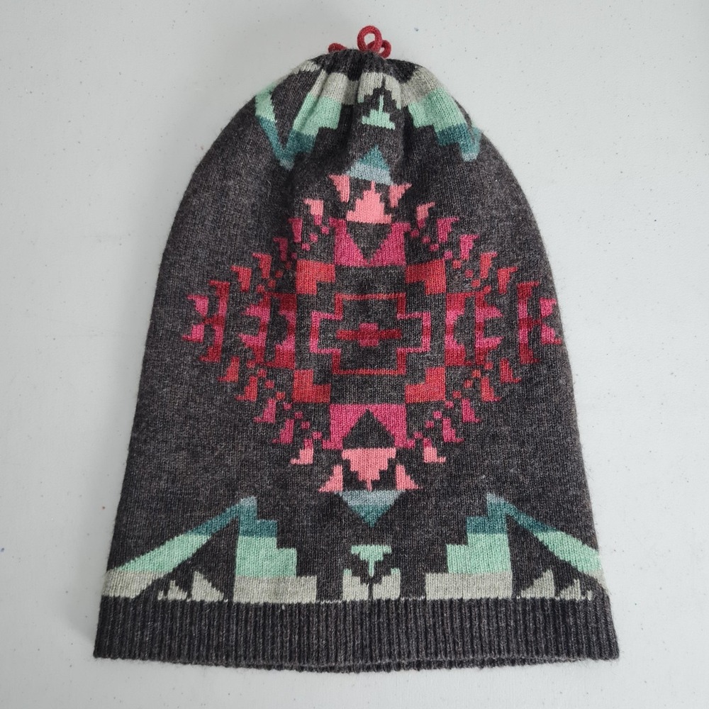 Polo Ralph Lauren Hat Beanie Mens One Size Multicolor Aztec Wool Knit Tribal